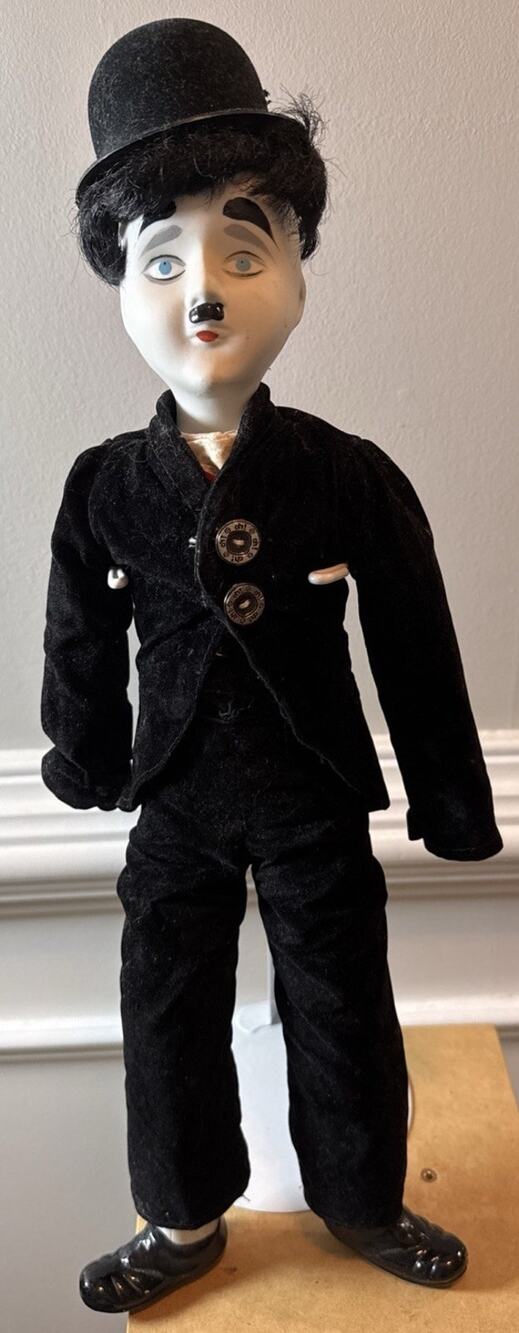 Vintage Charlie Chaplin Little Tramp Doll 20” Cloth Composition Unmarked